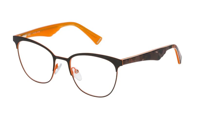 Police VPL417 0SCB Eyeglasses Shiny Orange 51mm Women