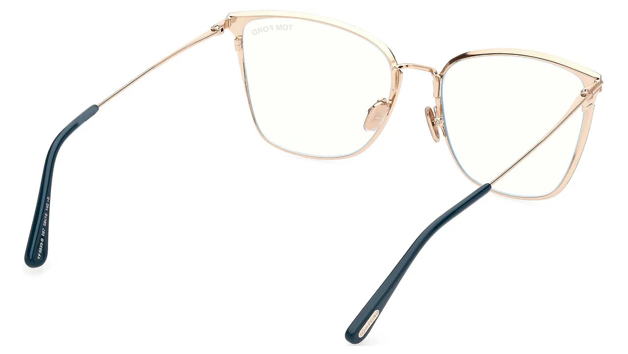 Tom Ford FT5839B 87 Eyeglasses Shiny Turquoise 56mm Women 5