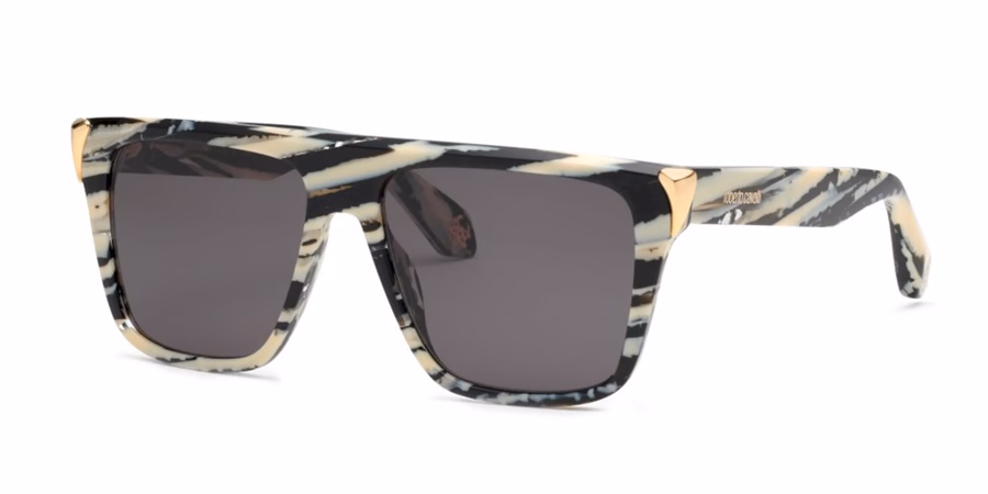 Roberto Cavalli SRC094M 0AHH Sunglasses Shiny Leopard Pattern 57mm Unisex