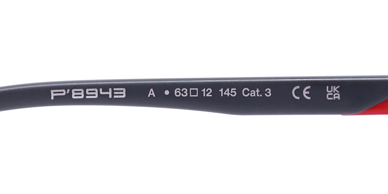 Porsche Design P8943 a Sunglasses Black 63mm Men 8