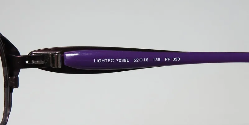 Lightec 7038l pp030 Eyeglasses Plum 52mm Unisex 7