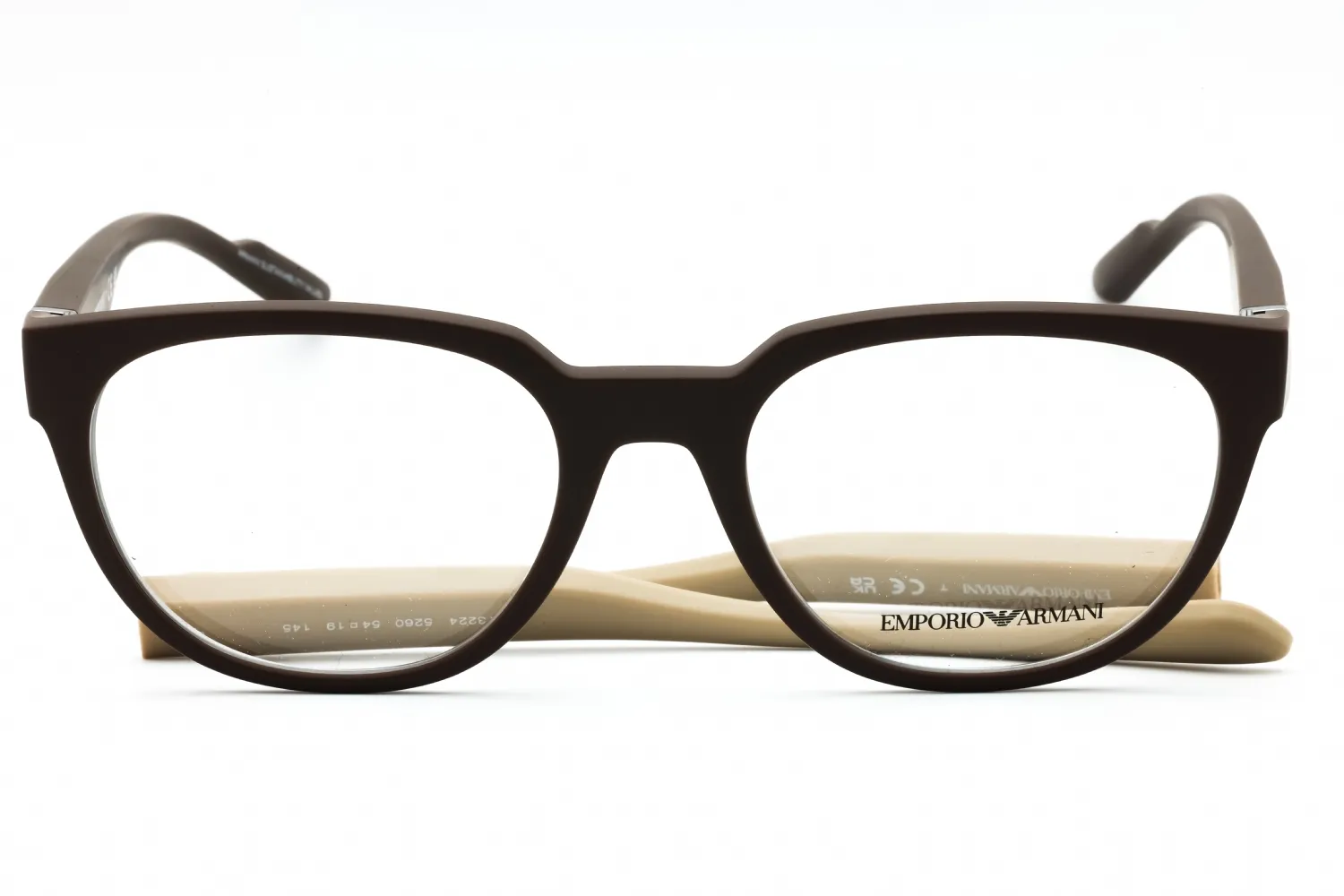 Emporio Armani 0EA3224 5260 Eyeglasses Matte Brown 54mm Men 2