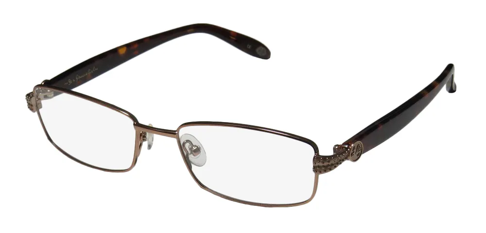 Lulu Guinness 710 brn Eyeglasses Brownish Gold 52mm Unisex