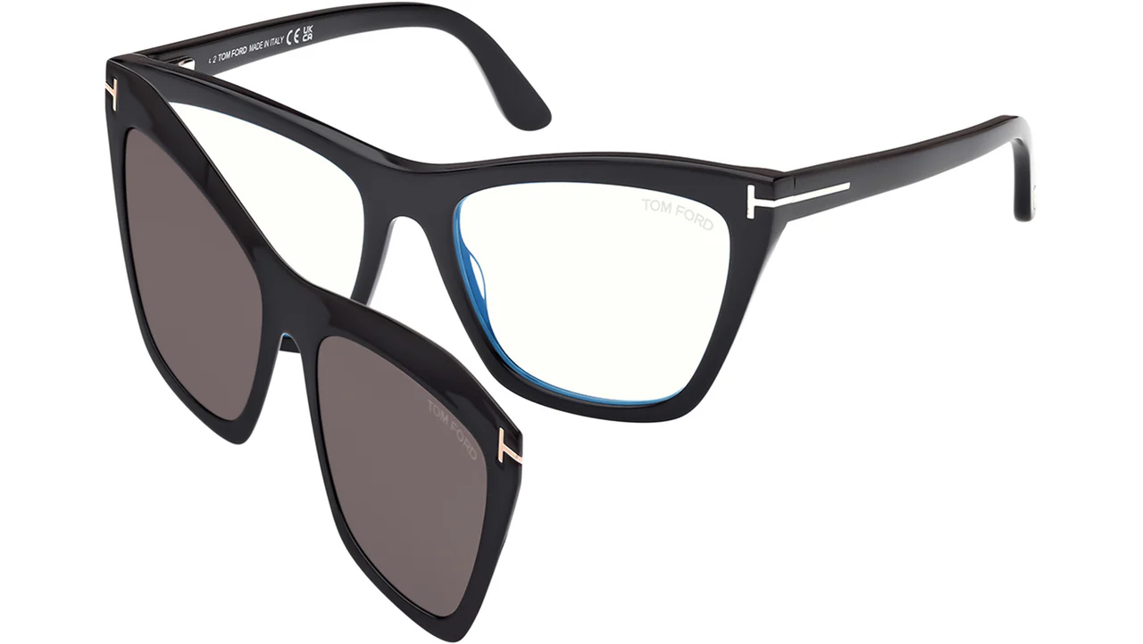 Tom Ford FT5971B 001 Eyeglasses Shiny Black 54mm Women