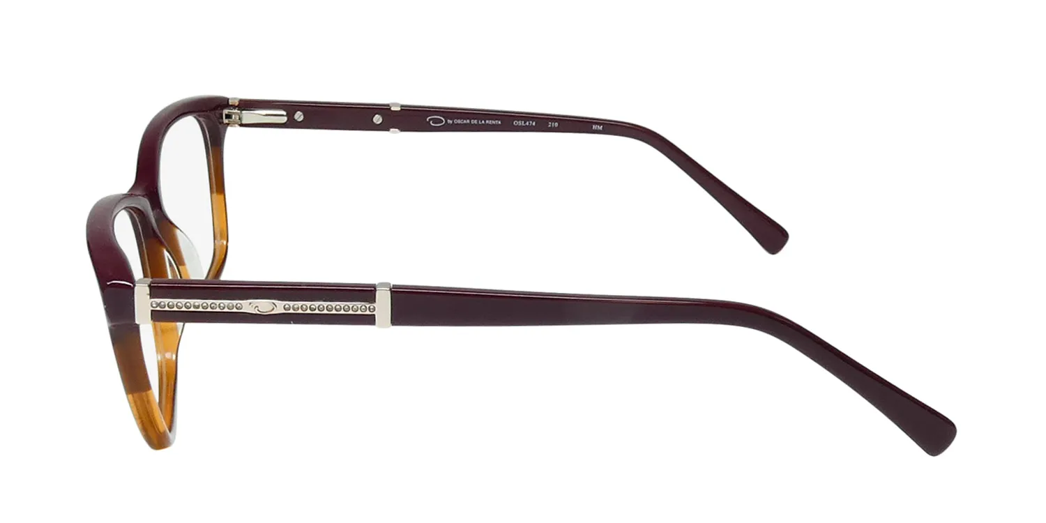 Oscar de la Renta Osl 474 210 Eyeglasses Burgundy Gradient 53mm 4