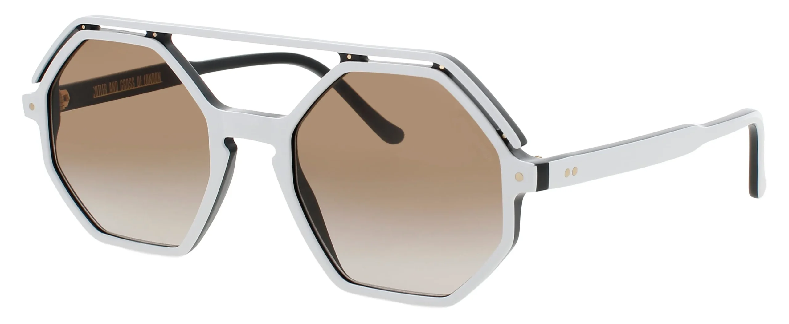 Cutler and Gross CGSN-1371 04 Sunglasses White On Black 53mm Women