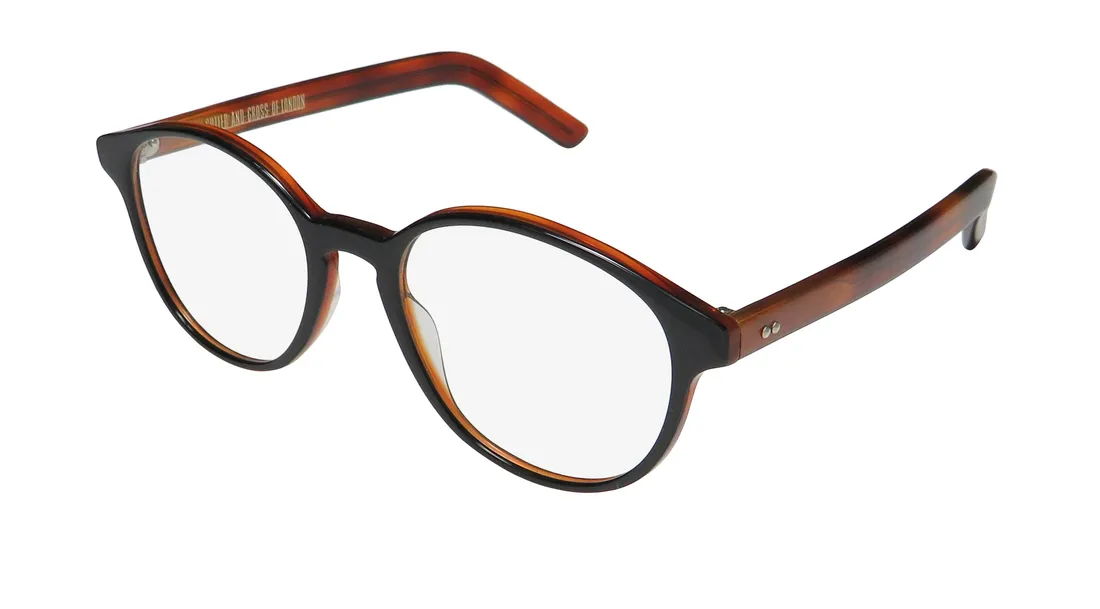 Cutler and Gross 1167 bdt Eyeglasses Black On Dark Turtle 48mm