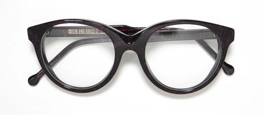 Cutler and Gross 1210 oxg Eyeglasses Oxblood Glitter 51mm 2
