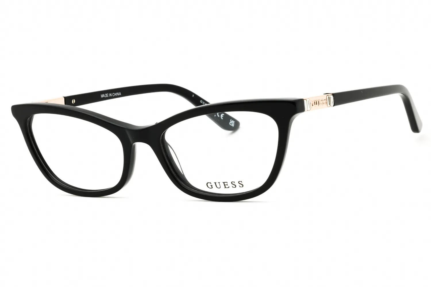 Guess GU50198 001 Eyeglasses Shiny Black 52mm Women