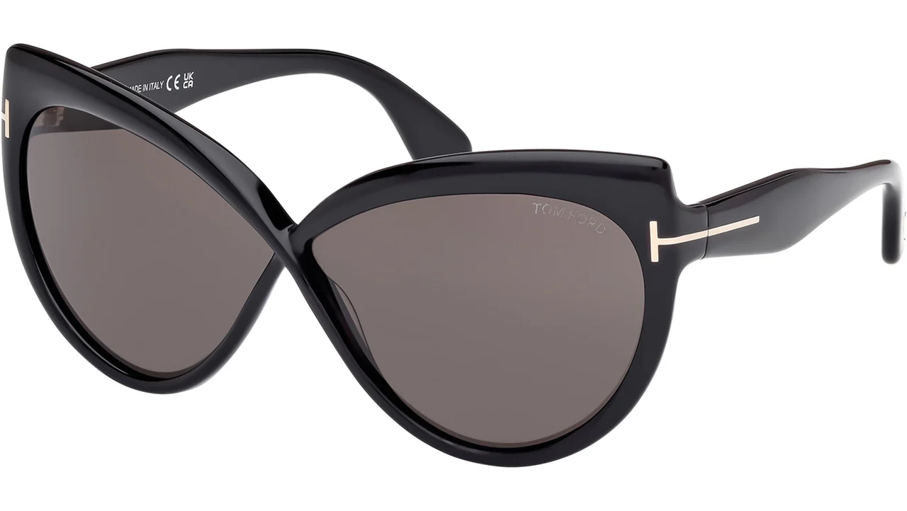 Tom Ford FT1196 01A Sunglasses Shiny Black 65mm Women