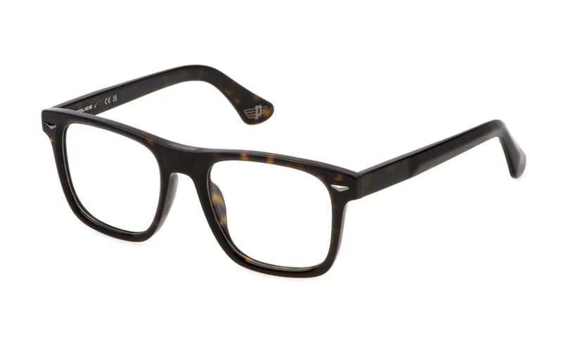 Police VPLL72E 722V Eyeglasses Shiny Dark Havana 52mm Men