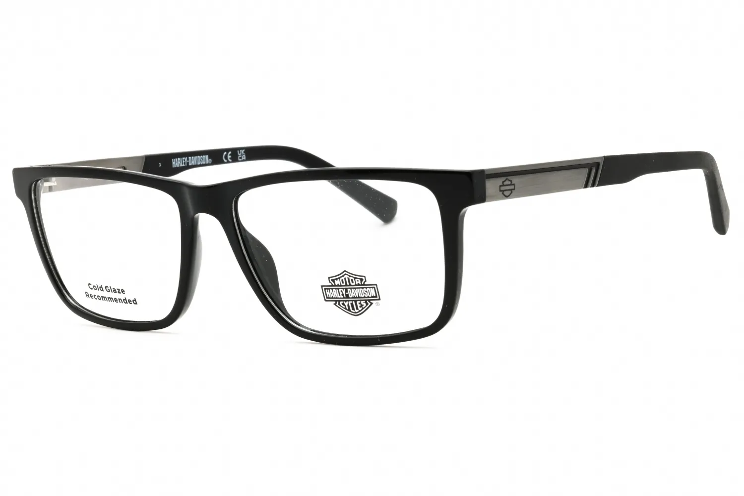 Harley Davidson HD50093 001 Eyeglasses Shiny Black 57mm Men