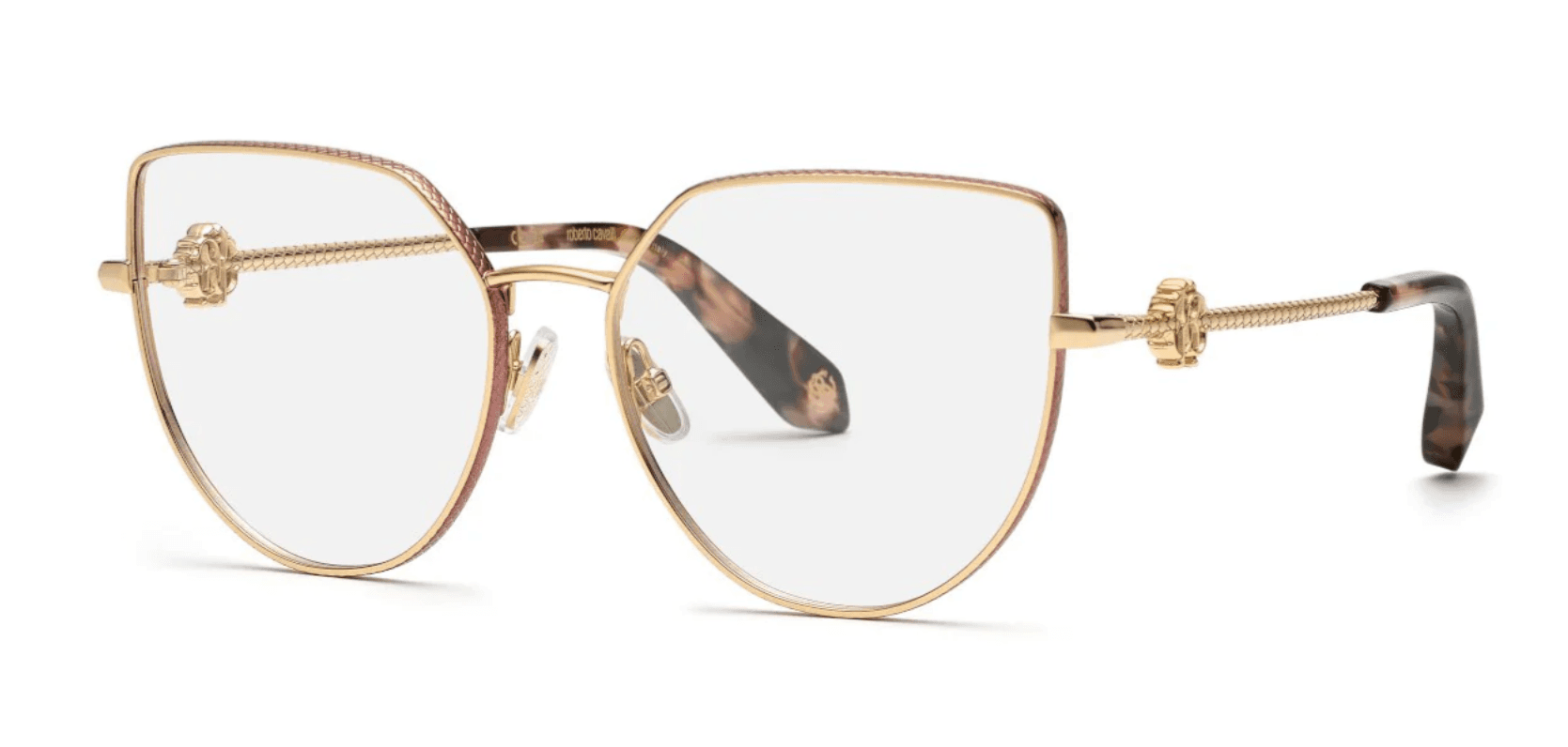 Roberto Cavalli VRC048 0323 Eyeglasses Shiny Rose Gold 56mm Women