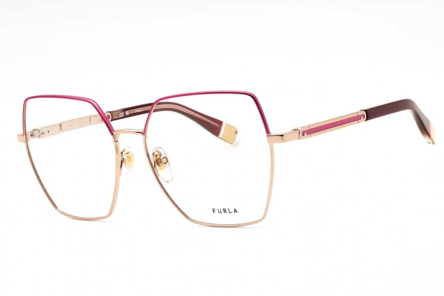 Furla VFU674V 0SHP Eyeglasses Shiny Red Gold 55mm Women