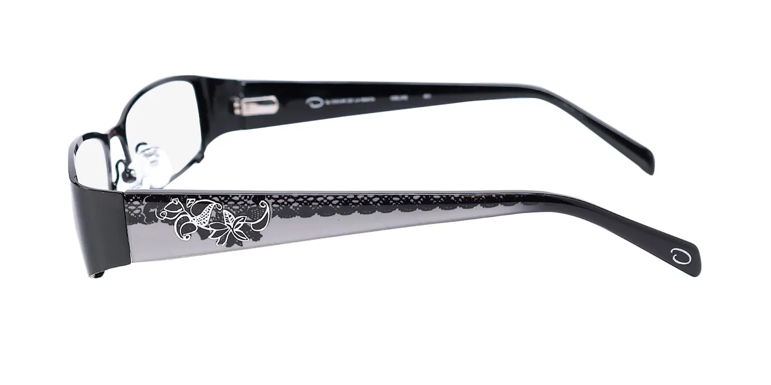 Oscar de la Renta Osl 342 001 Eyeglasses Shiny Black 52mm 4