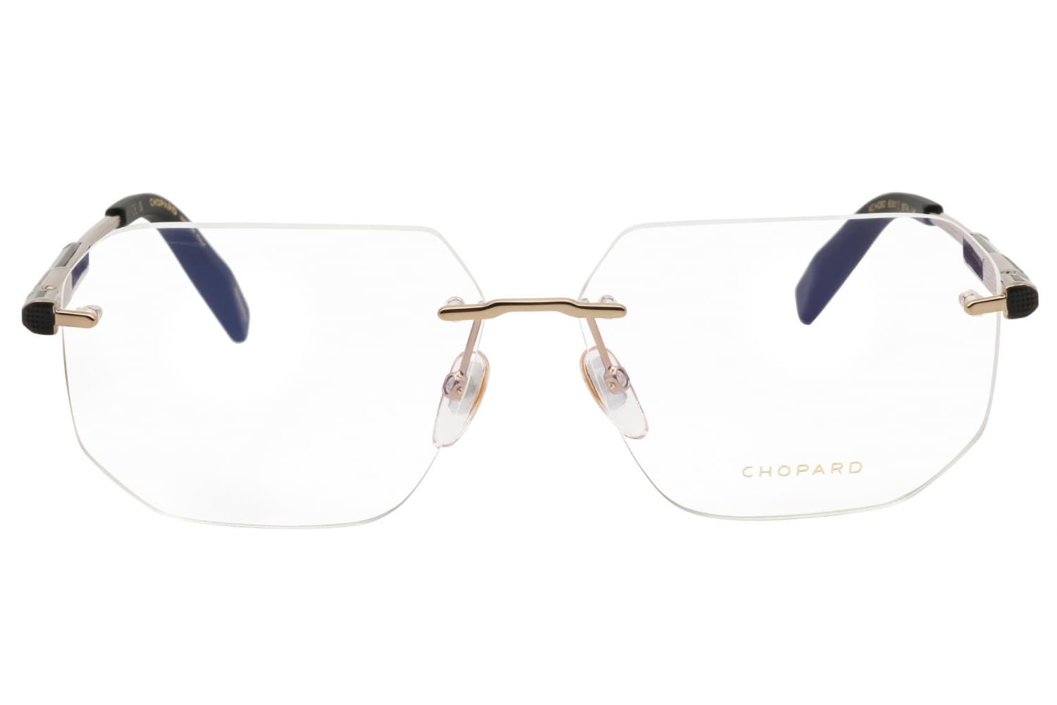 Chopard VCHG80 608FFK Eyeglasses Shiny Grey Gold 60mm Men 2