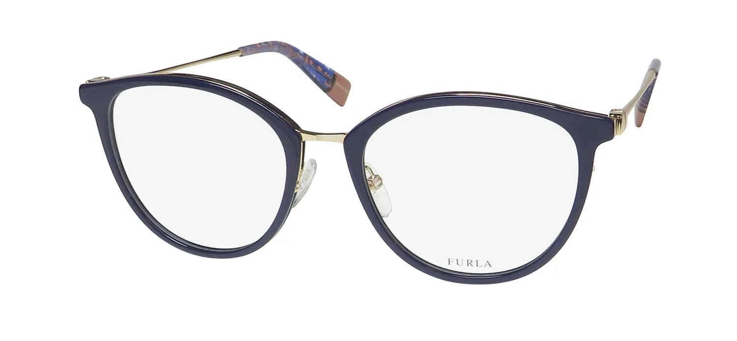Furla Vfu202 0v15 Eyeglasses Blue 51mm