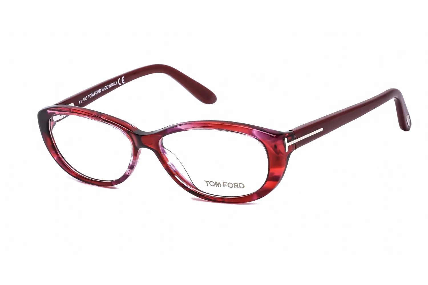 Tom Ford FT5226 068 Eyeglasses Transparent Stripped Red 54mm Women