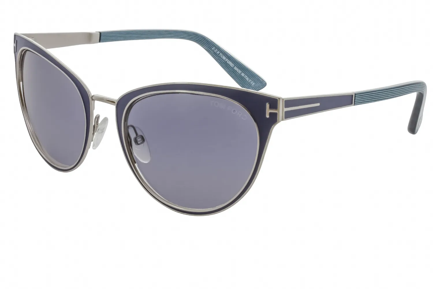 Tom Ford FT0373 86Z Sunglasses Blue Silver 56mm Women
