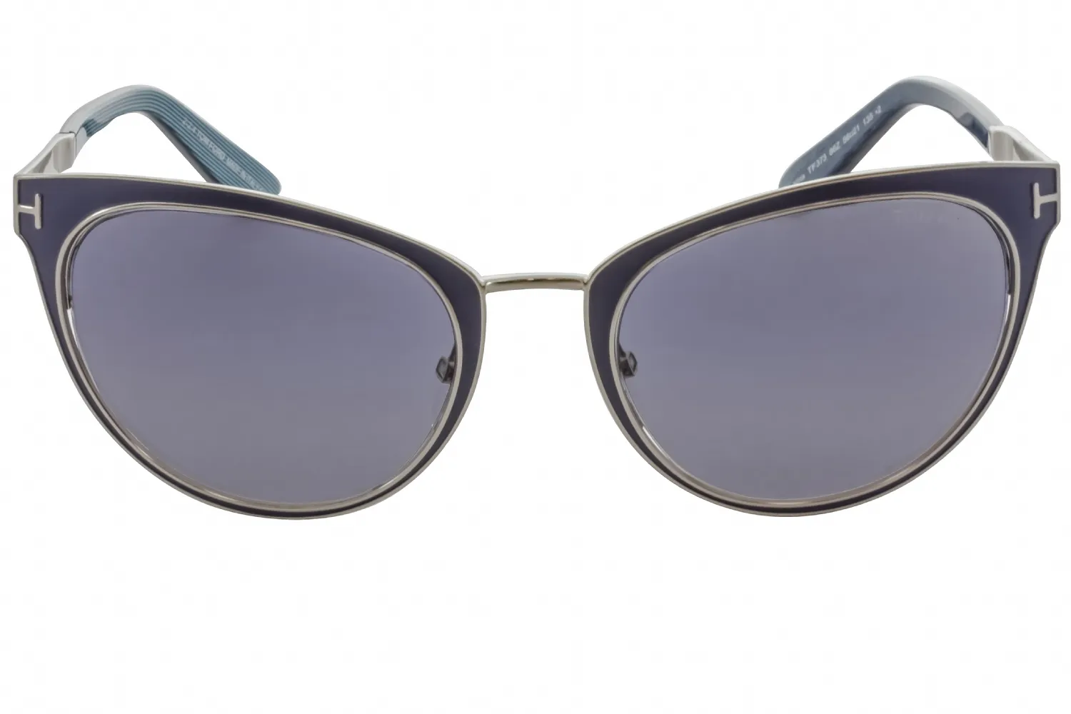 Tom Ford FT0373 86Z Sunglasses Blue Silver 56mm Women 2