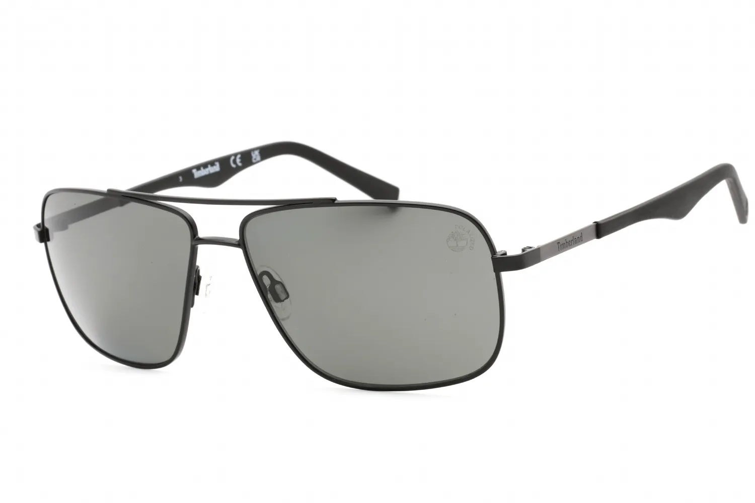 Timberland TB9107 02D Sunglasses Matte Black Smoke Polarized 61mm Men
