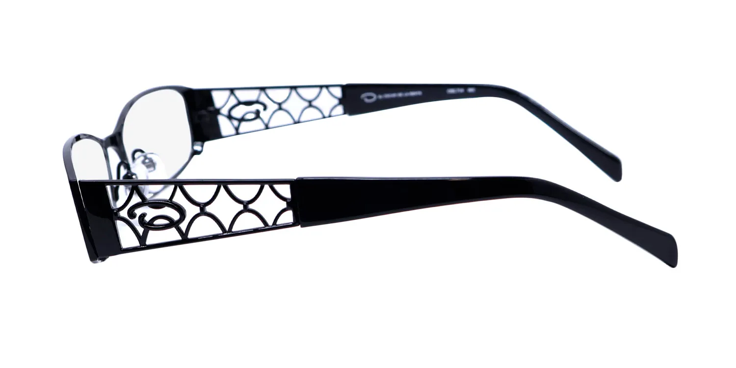 Oscar de la Renta Osl 714 001 Eyeglasses Shiny Black 52mm 4