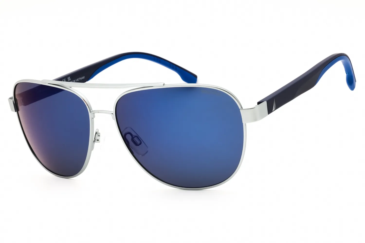 Nautica N107SP 040 Sunglasses Matte Silver 60mm Men