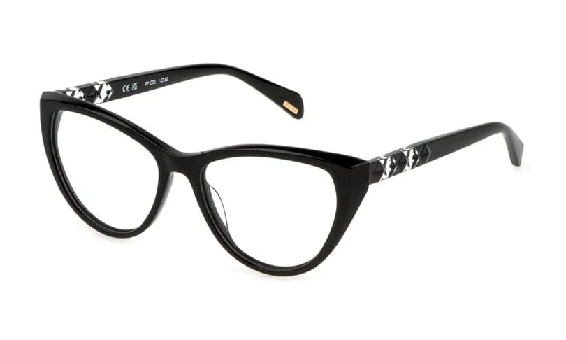 Police VPLL31M 0700 Eyeglasses Shiny Black 53mm Women