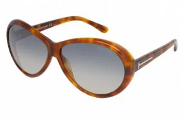 Tom Ford FT0202 Geraldine 56B Sunglasses Shiny Light Havana Gray Gradient
