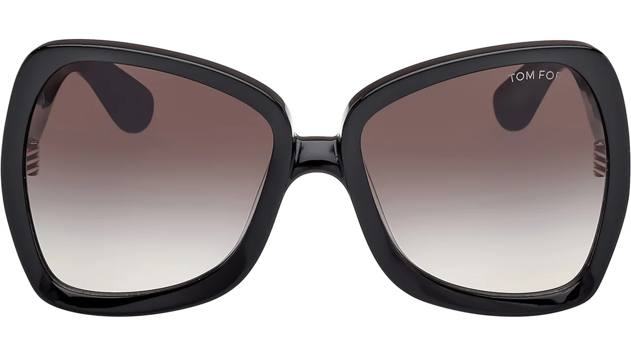 Tom Ford FT1222 01B Sunglasses Shiny Black 60mm Women 2