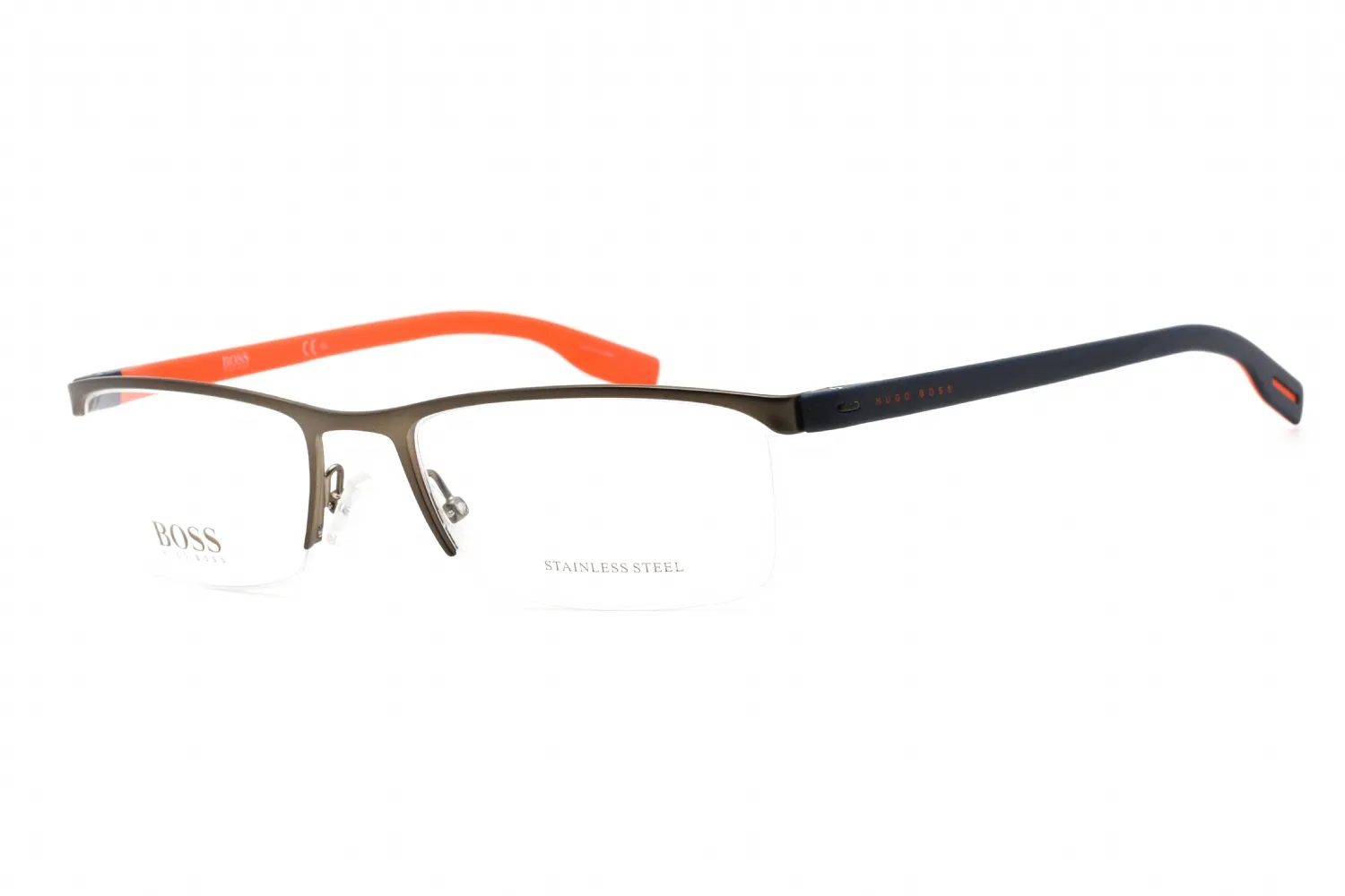HUGO BOSS 0610/N 08HT 00 Eyeglasses Matte Grey Blue 55mm Men