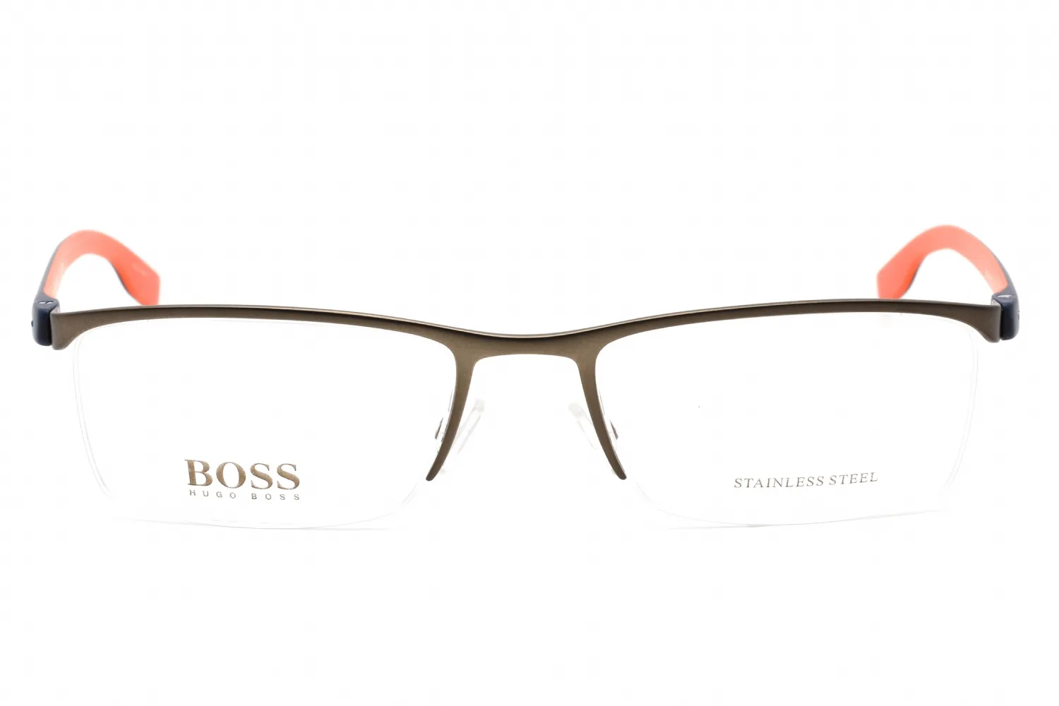 HUGO BOSS 0610/N 08HT 00 Eyeglasses Matte Grey Blue 55mm Men 2