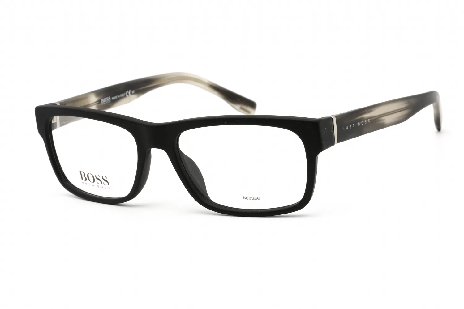 HUGO BOSS BOSS 0729/IT 02QC 00 Eyeglasses Black Grey Horn 54mm Men