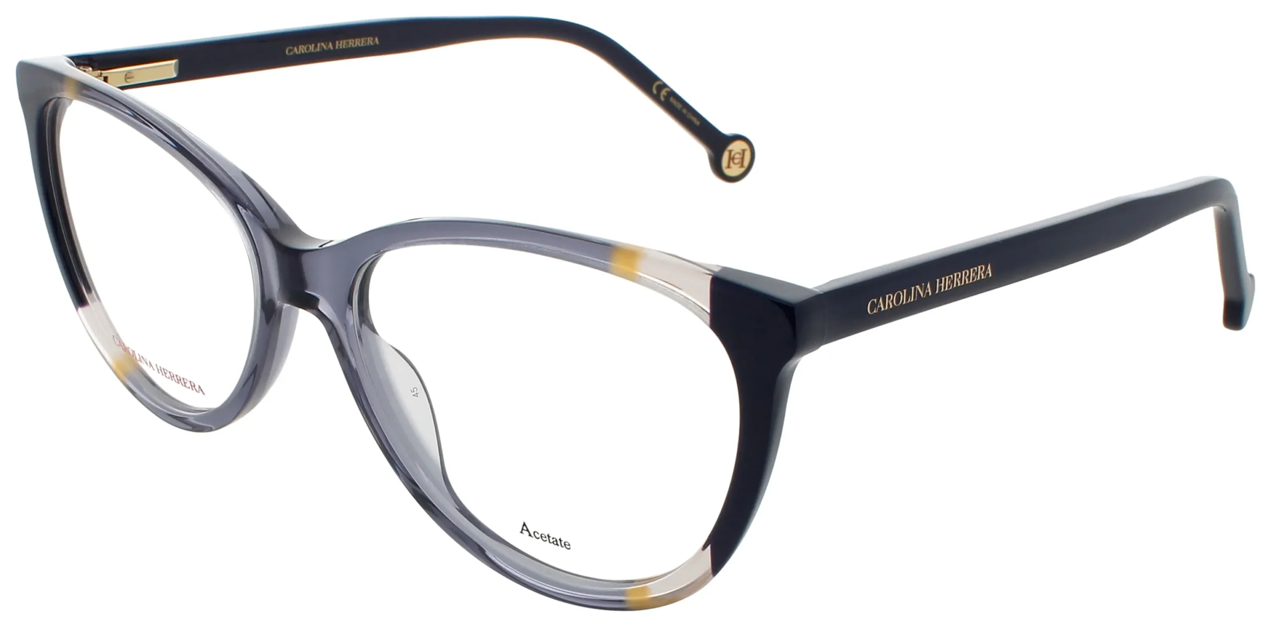 Carolina Herrera CH 0064 0RTC Eyeglasses Blue Orange 55mm Women