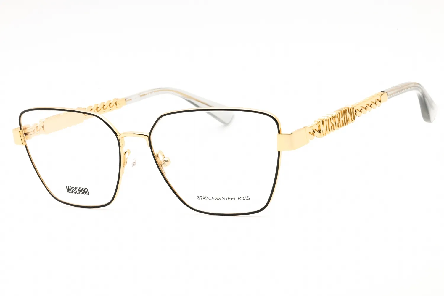 Moschino MOS620 02M2 00 Eyeglasses Black Gold 56mm Women