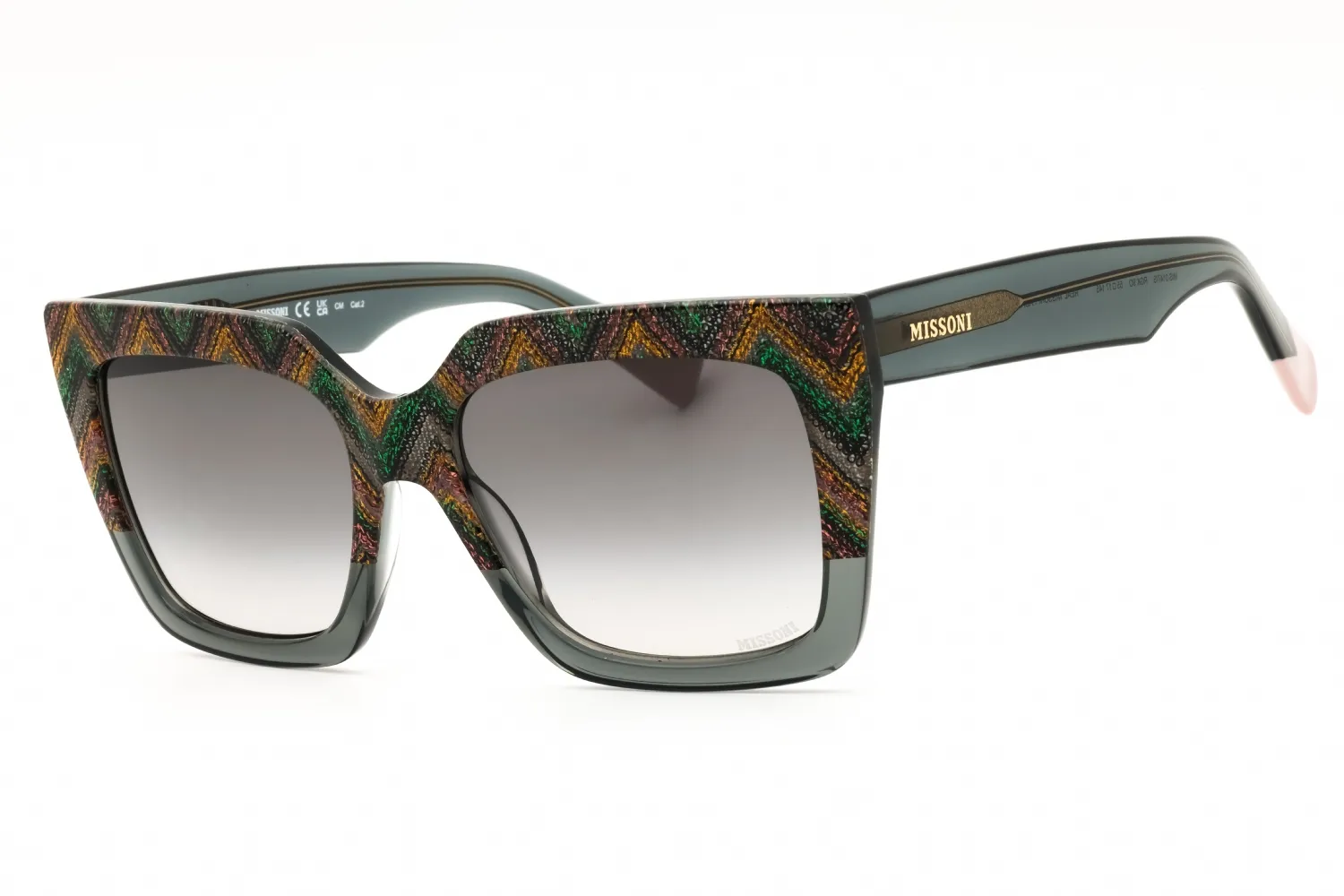 Missoni MIS 0147/S RGK Sunglasses Grey Pattern Green 55mm Women