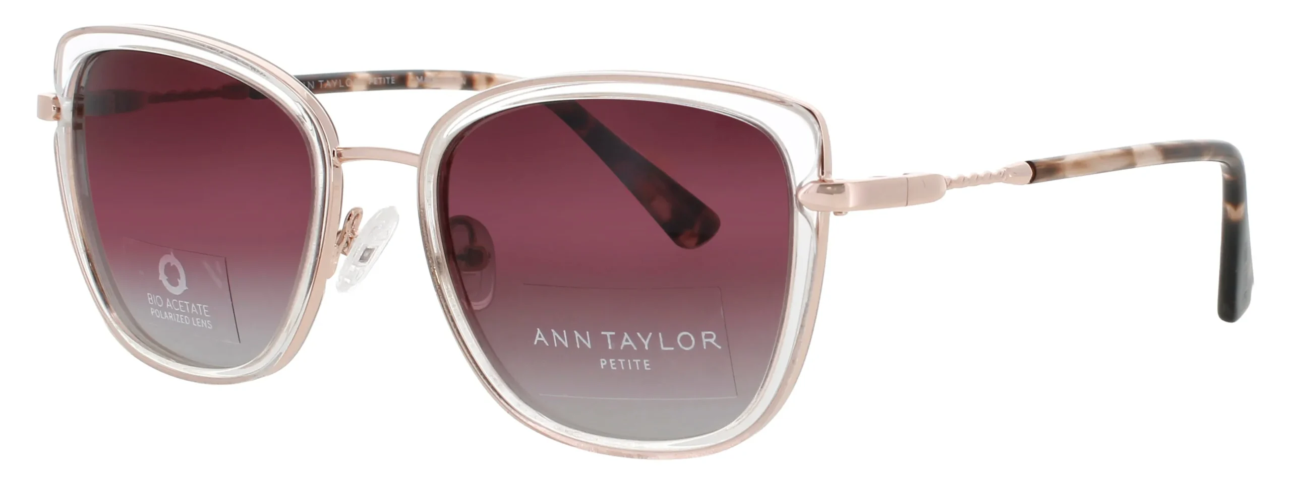 Ann Taylor ATP922 C02 Sunglasses Crystal Rose 52mm Women