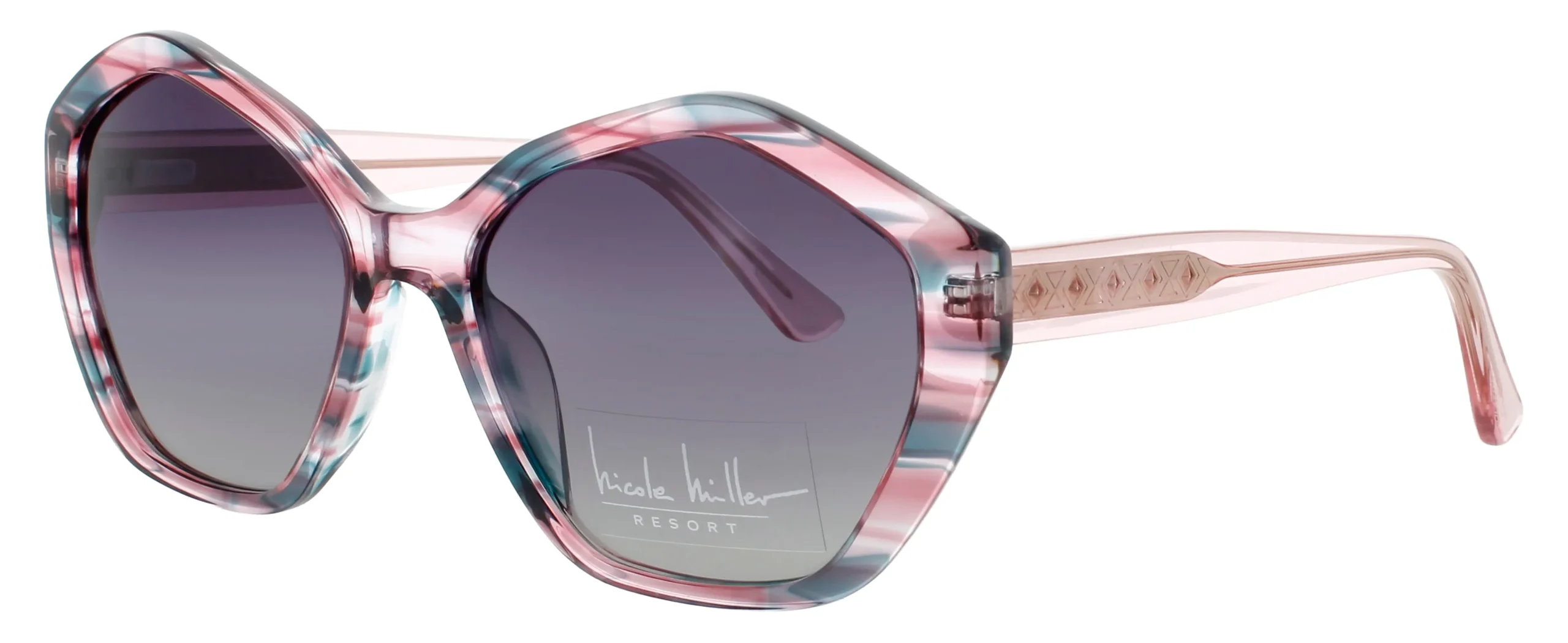 Nicole Miller SANTORINI C02 Sunglasses Pink Green 56mm Women