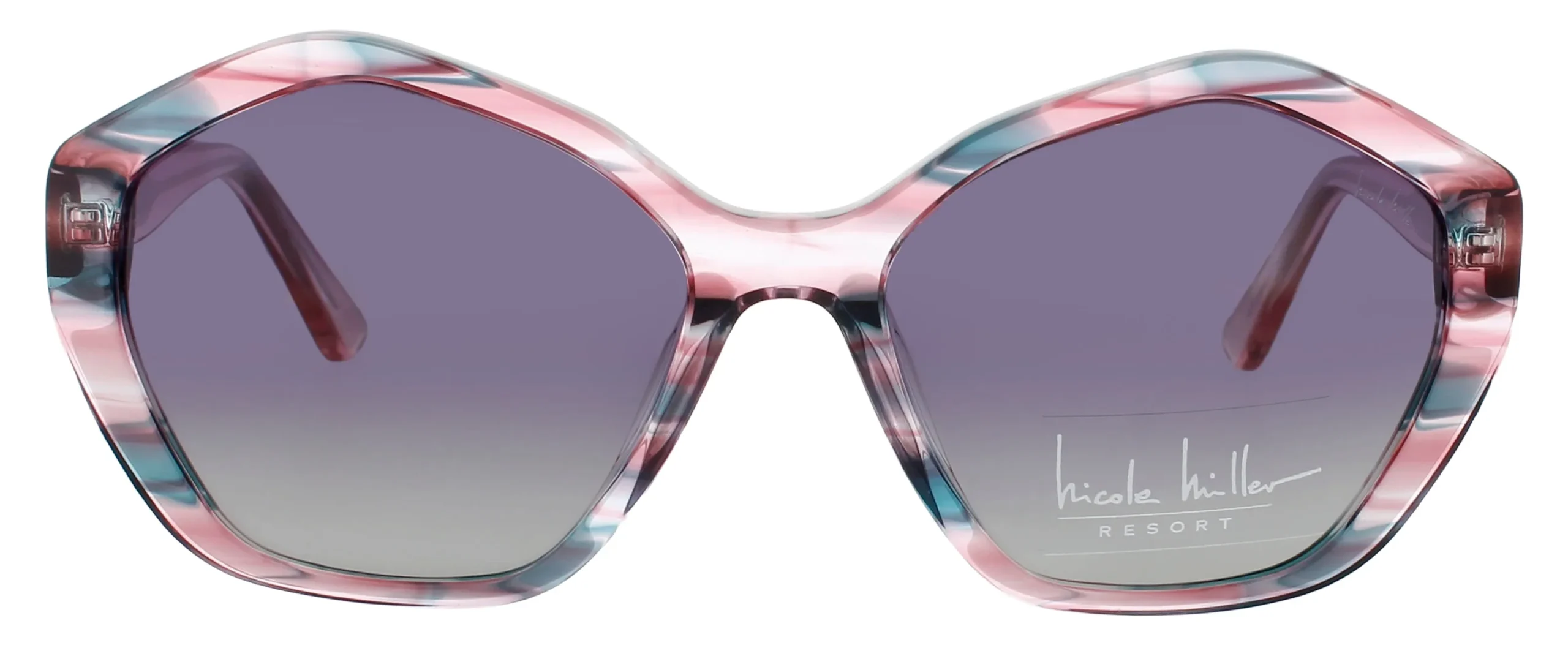 Nicole Miller SANTORINI C02 Sunglasses Pink Green 56mm Women 2