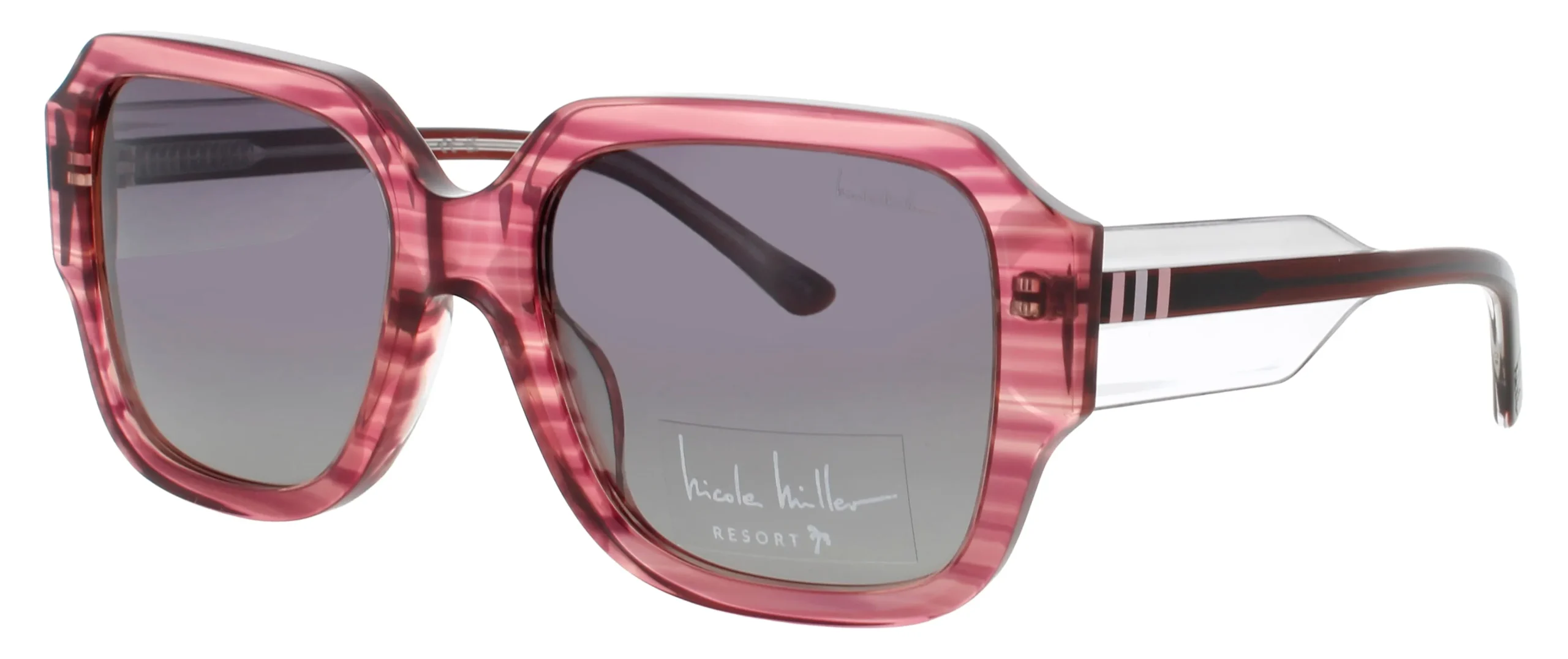 Nicole Miller SARDINIA C01 Sunglasses Pink Stripe 55mm Women