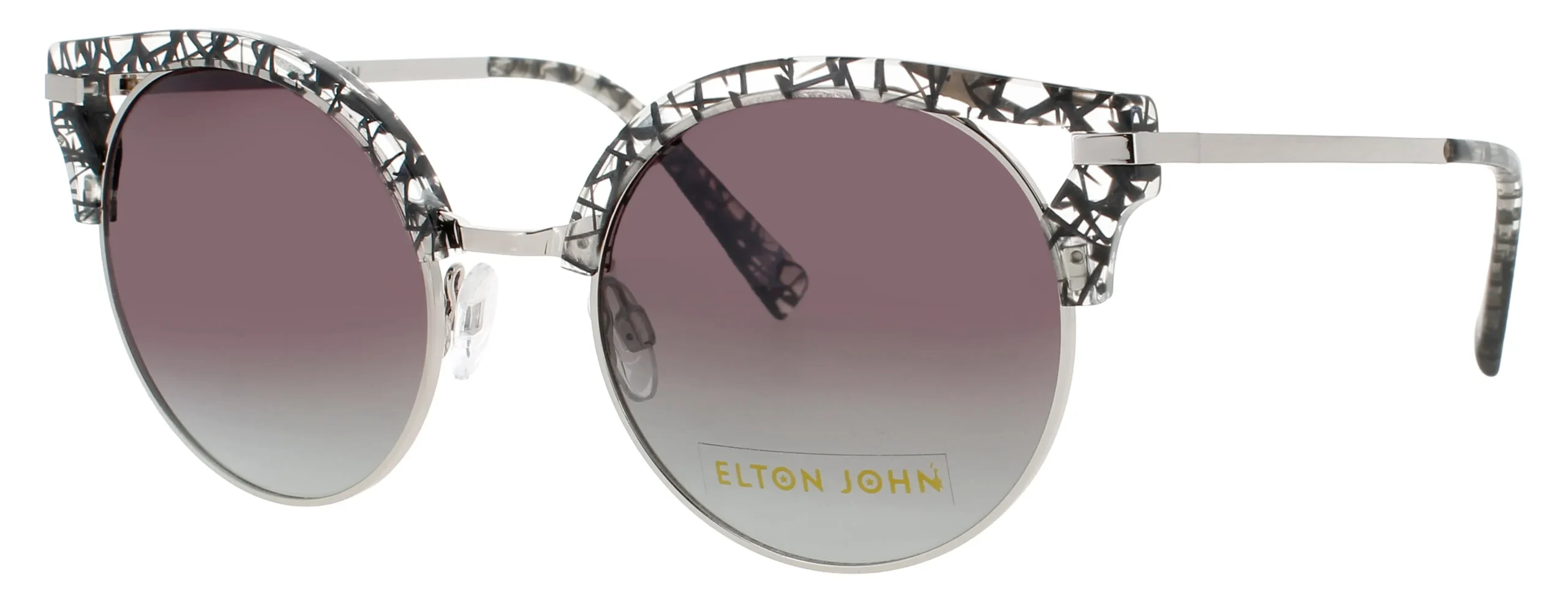 Elton John DUCKTAIL JTBLK Sunglasses Black Lace 52mm Women
