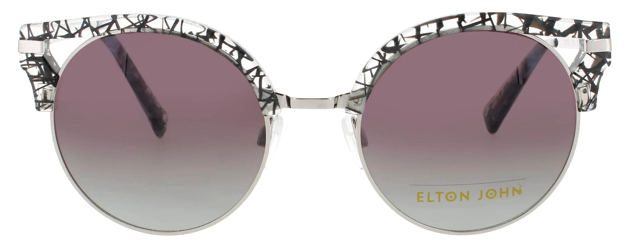 Elton John DUCKTAIL JTBLK Sunglasses Black Lace 52mm Women 2