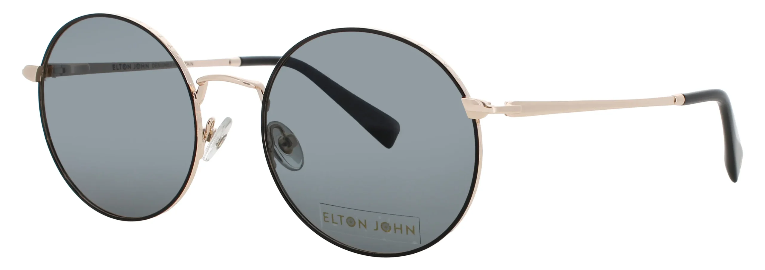 Elton John MALIBU SGDBK Sunglasses Black Gold 54mm Unisex