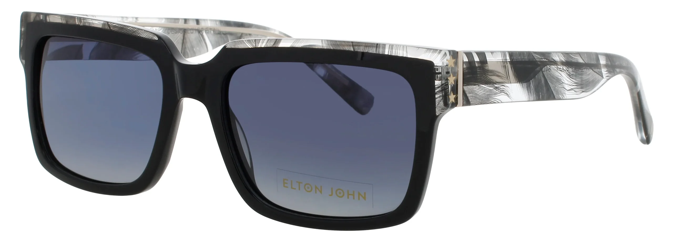 Elton John HONKYCAT BLKFT Sunglasses Black Feather 54mm Women