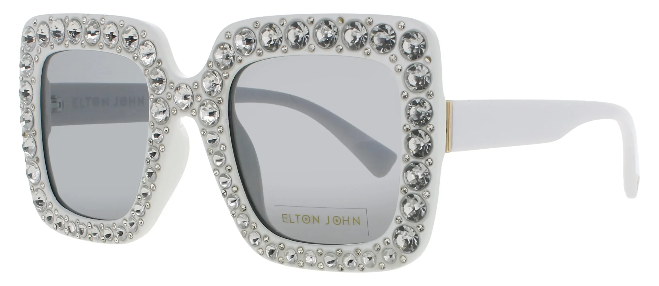 Elton John BLING2-2 WHITE Sunglasses White 52mm Women