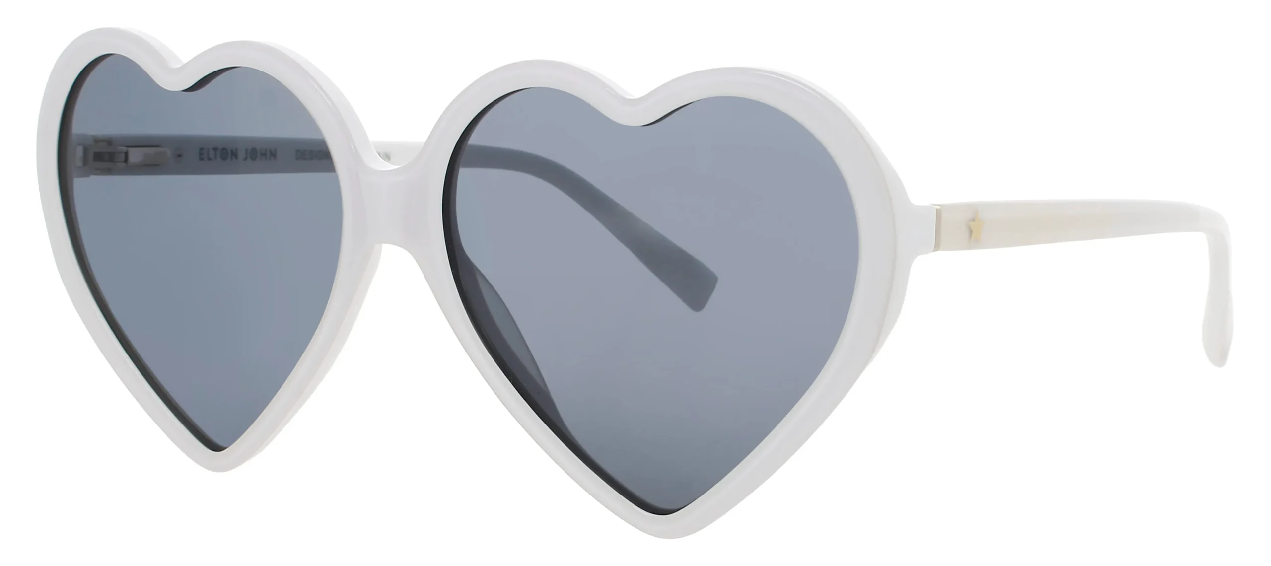 Elton John DGBYHEART WHITE Sunglasses White 60mm Women