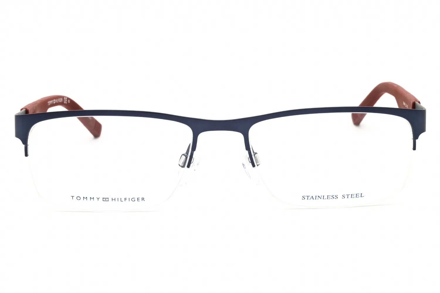 Tommy Hilfiger Th 1447 0LL0 00 Eyeglasses Matte Blue Burgundy 55mm Men 2