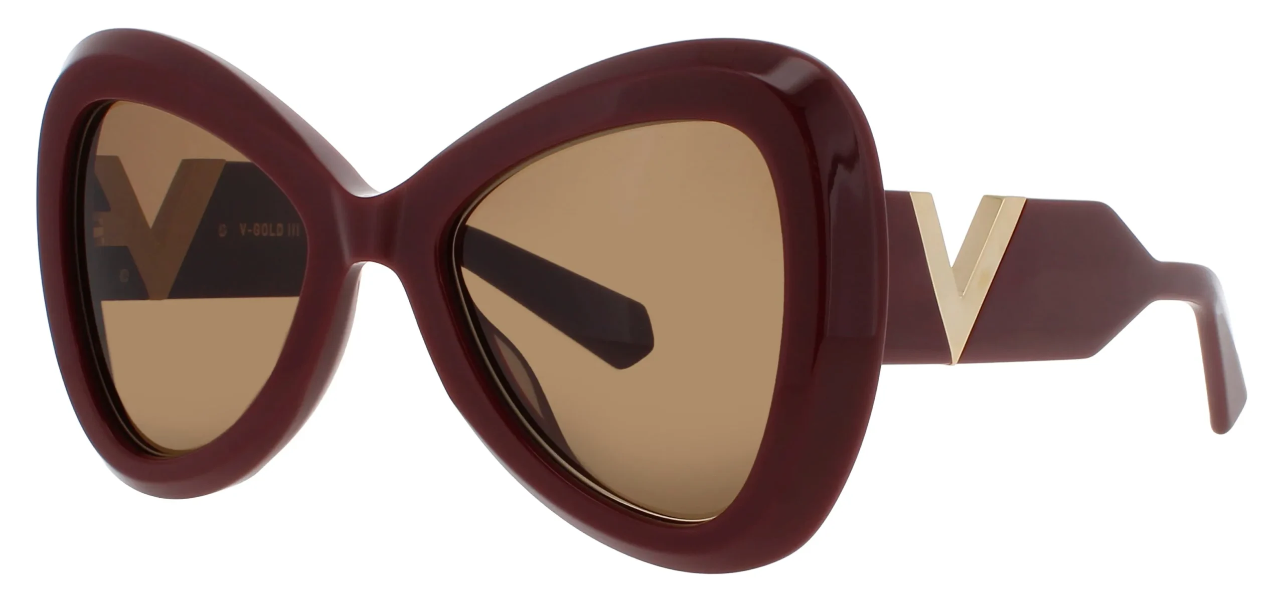 Valentino V-GOLD-III-VLS 138B Sunglasses Bordeaux 53mm Unisex