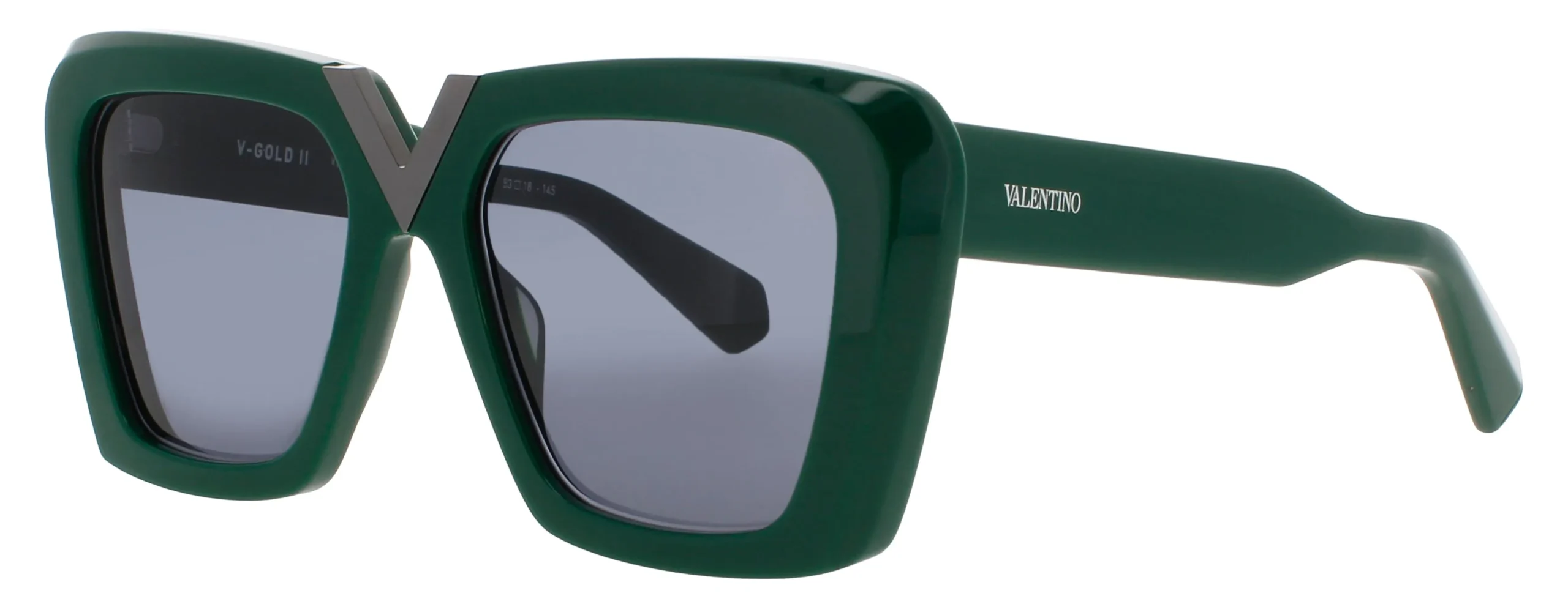Valentino V-GOLD-II-VLS 161C Sunglasses Dark Green 53mm Unisex