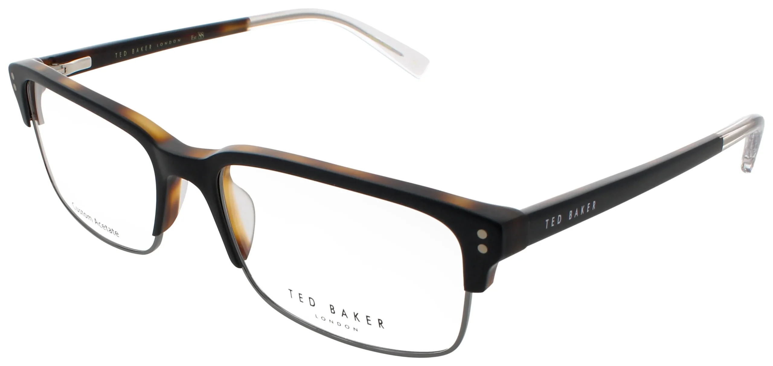 Ted Baker TM506 BLK Eyeglasses Black Tortoise 55mm Men